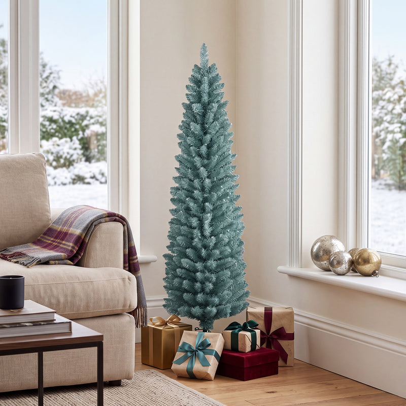 Load image into Gallery viewer, Goplus 5ft/6ft/7ft/8ft Artificial Pencil Christmas Tree | Skinny Decoration Tree for Home Office Shop Small Space