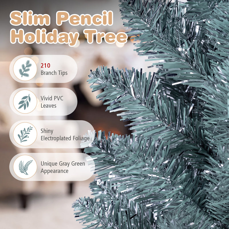 Load image into Gallery viewer, Goplus 5ft/6ft/7ft/8ft Artificial Pencil Christmas Tree | Skinny Decoration Tree for Home Office Shop Small Space