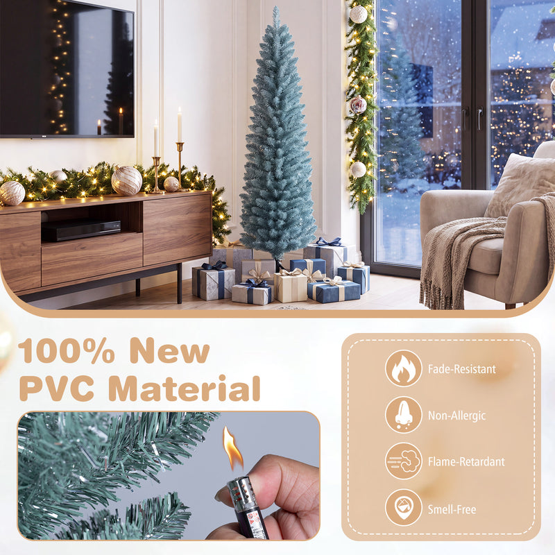 Load image into Gallery viewer, Goplus 5ft/6ft/7ft/8ft Artificial Pencil Christmas Tree | Skinny Decoration Tree for Home Office Shop Small Space