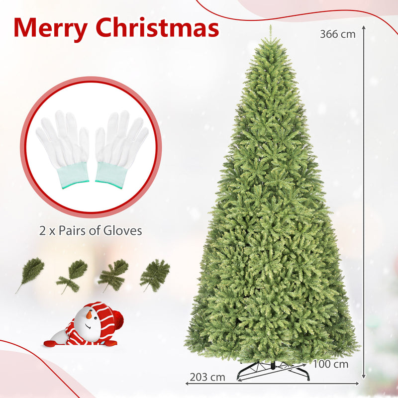 Load image into Gallery viewer, Goplus 12ft Artificial Spruce Fir Christmas Tree with 7794 Full Branch Tips