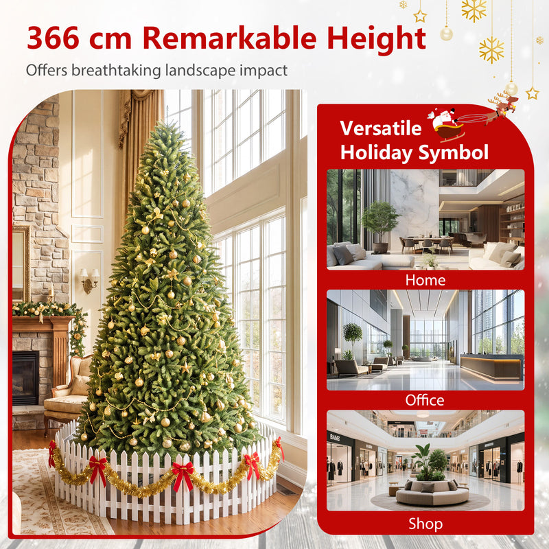 Load image into Gallery viewer, Goplus 12ft Artificial Spruce Fir Christmas Tree with 7794 Full Branch Tips