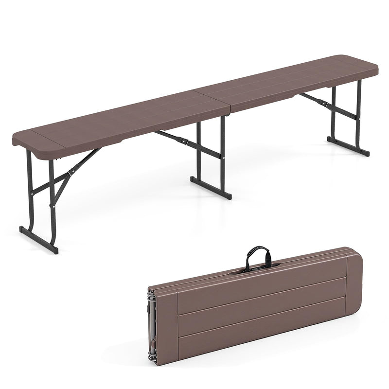Load image into Gallery viewer, Goplus 6FT Folding Bench Plastic Portable Bench w/Carrying Handle