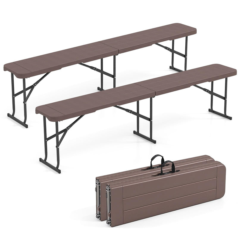 Load image into Gallery viewer, Goplus 6FT Folding Bench Plastic Portable Bench w/Carrying Handle