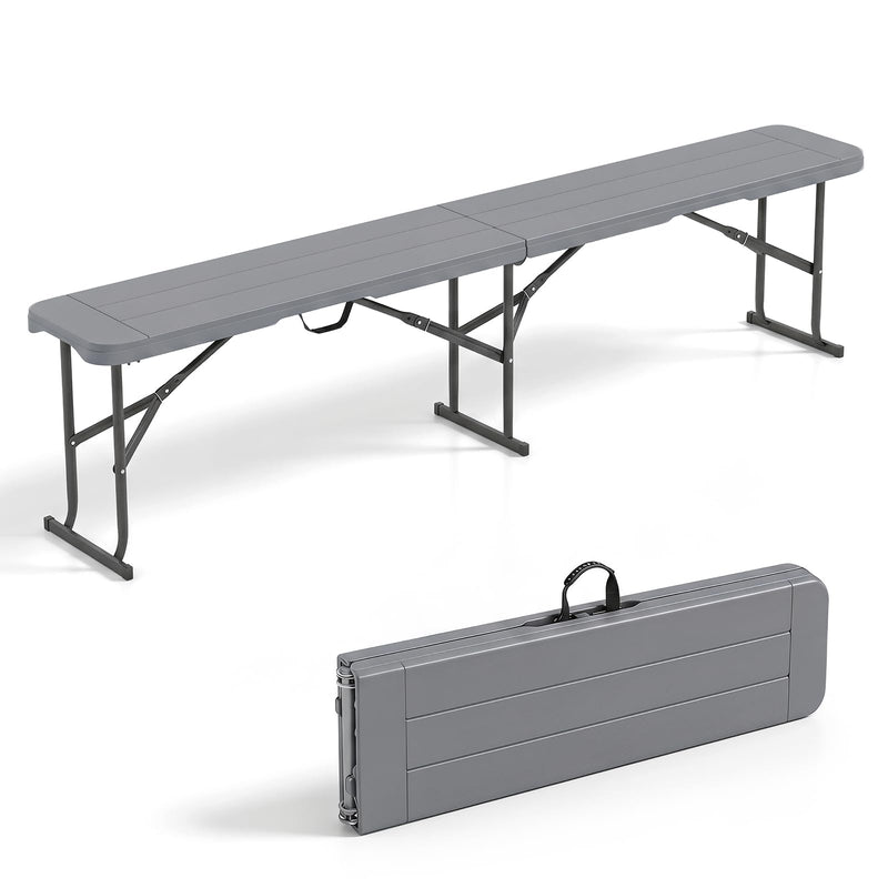 Load image into Gallery viewer, Goplus 6FT Folding Bench Plastic Portable Bench w/Carrying Handle