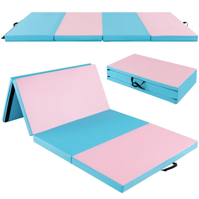 Load image into Gallery viewer, Goplus 8' x 4' x 2" Gymnastics Mat, Folding Tumbling Mat with Carry Handles, Hook & Loop Fasteners