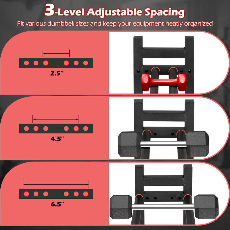 Load image into Gallery viewer, Goplus 3-Tier Dumbbell Rack 529LB Capacity Heavy-Duty Adjustable Weight Rack