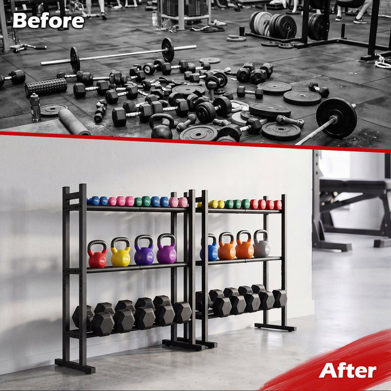 Load image into Gallery viewer, Goplus 3-Tier Dumbbell Rack 529LB Capacity Heavy-Duty Adjustable Weight Rack