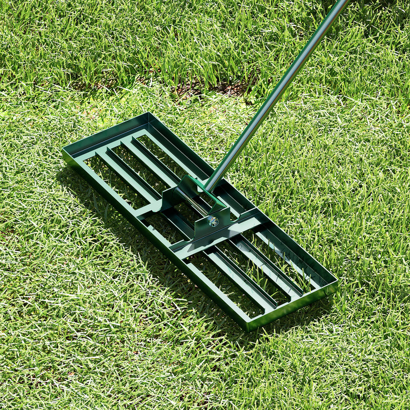 Load image into Gallery viewer, Goplus Lawn Leveling Rake, Heavy Duty Level Lawn Tool w/ Ergonomic Handle for Soil