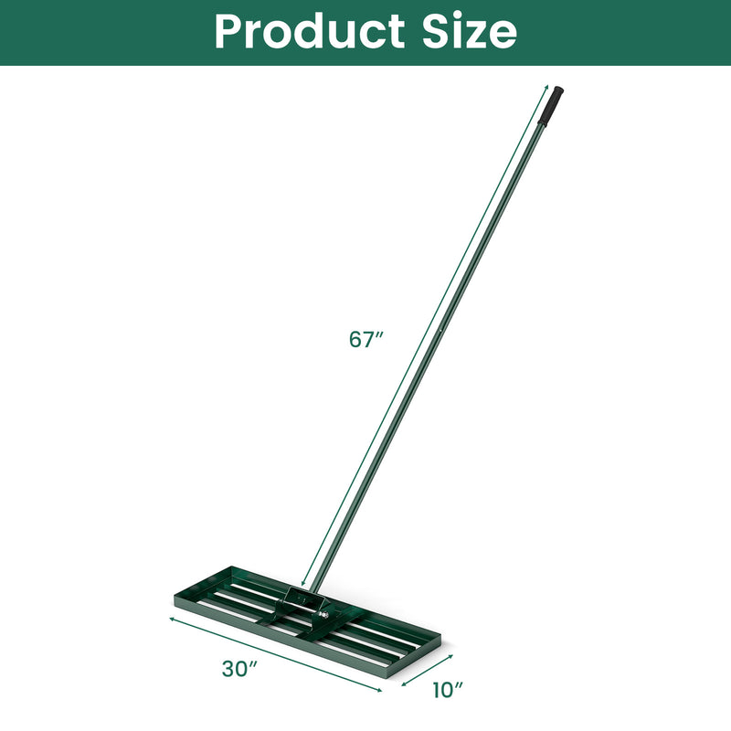 Load image into Gallery viewer, Goplus Lawn Leveling Rake, Heavy Duty Level Lawn Tool w/ Ergonomic Handle for Soil