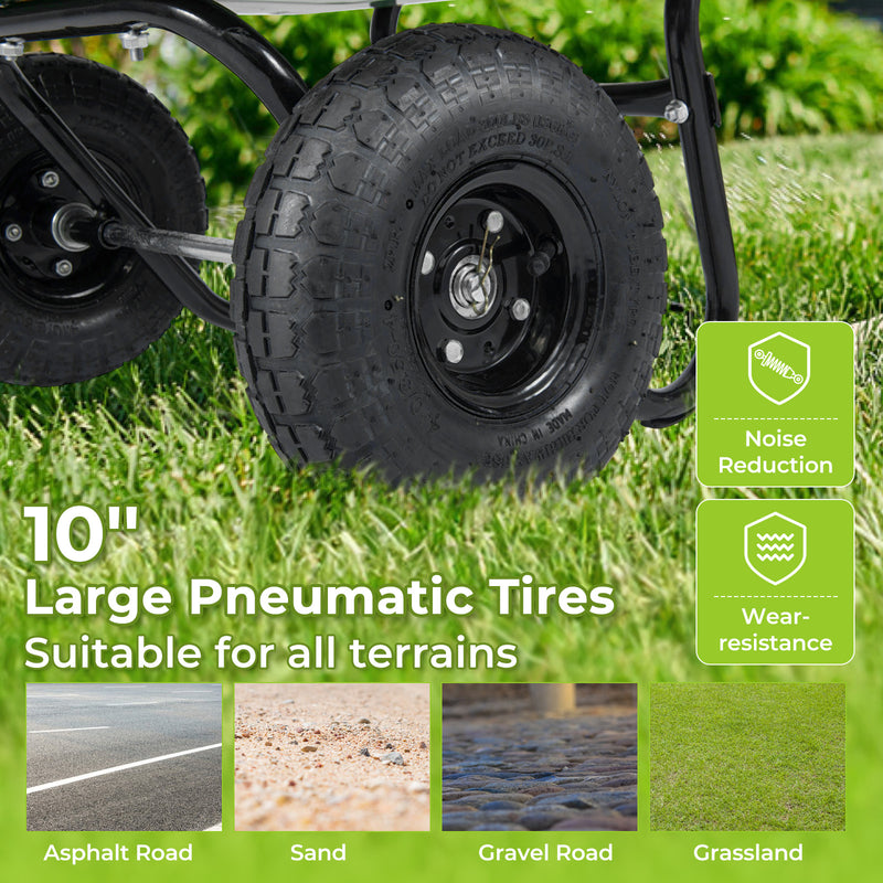 Load image into Gallery viewer, Goplus Dual-Wheel Wheelbarrow, Heavy-Duty Garden Utility Cart w/Pneumatic Tires, 330LBS Capacity