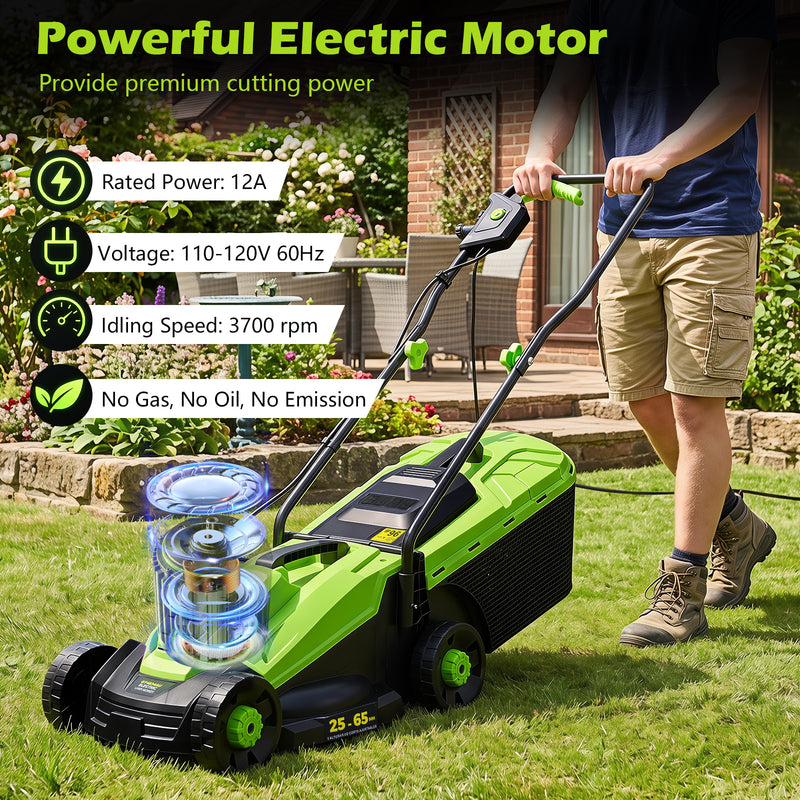 Load image into Gallery viewer, Goplus Electric Lawn Mower, 2-in-1 Versatile Corded Lawn Mower, 10 AMP Motor, 13" Cutting Deck