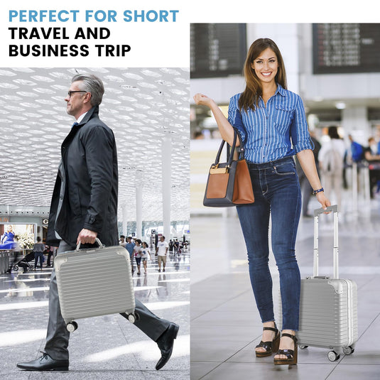 Goplus 16 Inch Underseat Carry On Luggage, Airline Approved Lightweight Mini Suitcase