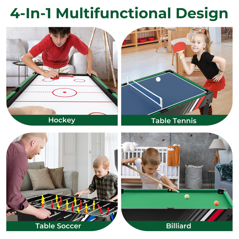 Load image into Gallery viewer, Goplus 4-in-1 Combination Game Table, Multi Game Table Set with Soccer, Air Hockey, Billiards, Table Tennis