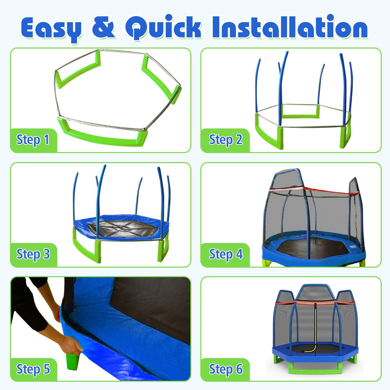 Load image into Gallery viewer, Goplus 7FT Trampoline for Kids, ASTM Approved Trampoline for Boys Girls Outdoor Indoor