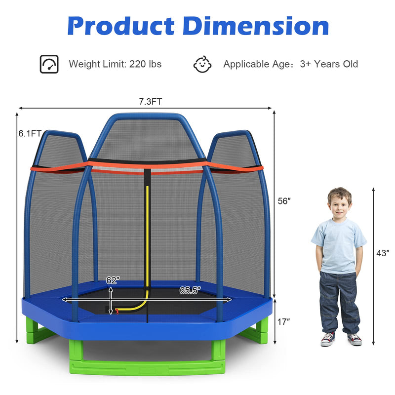 Load image into Gallery viewer, Goplus 7FT Trampoline for Kids, ASTM Approved Trampoline for Boys Girls Outdoor Indoor