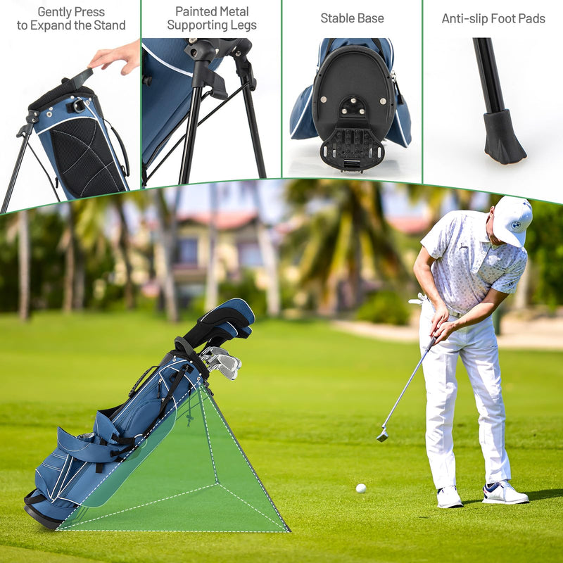 Load image into Gallery viewer, Goplus Golf Stand Bag, Lightweight Golf Club Bag with 4 Way Top Dividers