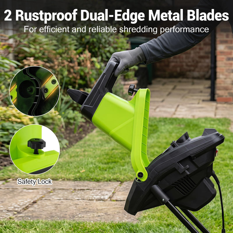Load image into Gallery viewer, Goplus 15-Amp Electric Wood Chipper Shredder Mulcher w/1.8” Max Cutting Diameter & 50L Collection Bag