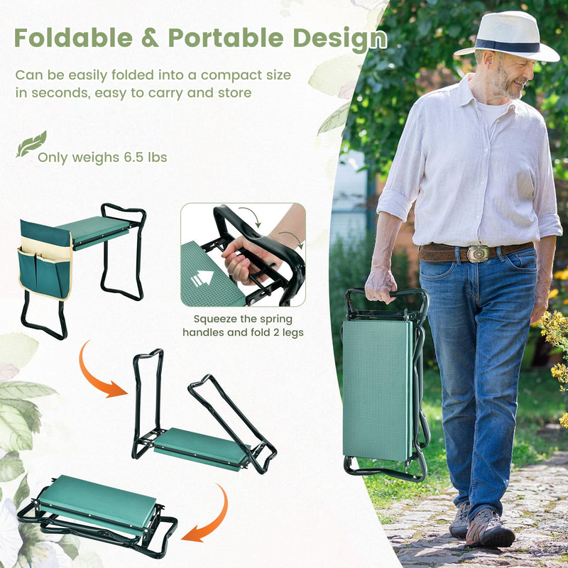 Load image into Gallery viewer, Folding Garden Kneeler Bench Heavy Duty Gardener Kneeling Pad Cushion