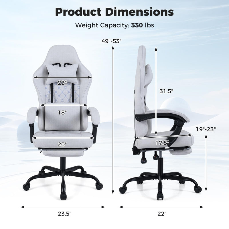 Load image into Gallery viewer, Goplus Gaming Chair Height Adjustable Computer Chair with Headrest Video Game Chair