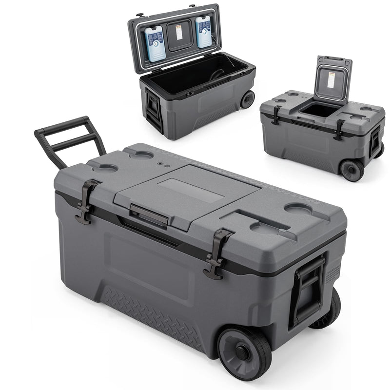 Load image into Gallery viewer, Goplus 53/74 QT Insulated Hard Cooler Portable Rolling Cooler w/Wheels