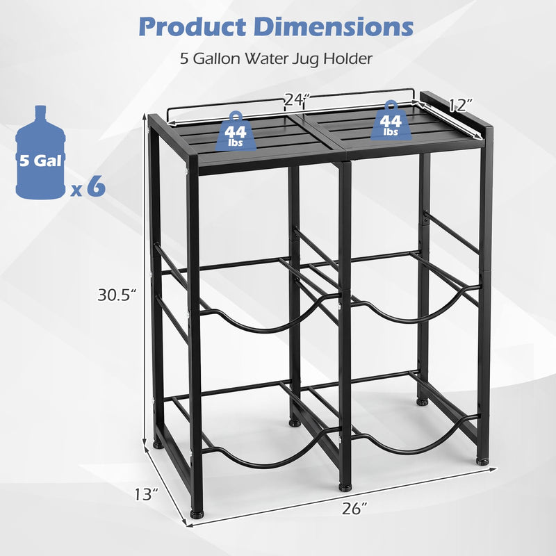Load image into Gallery viewer, Goplus 5 Gallon/18.9 L Water Jug Holder for 4 Bottles (Large Top Shelf)