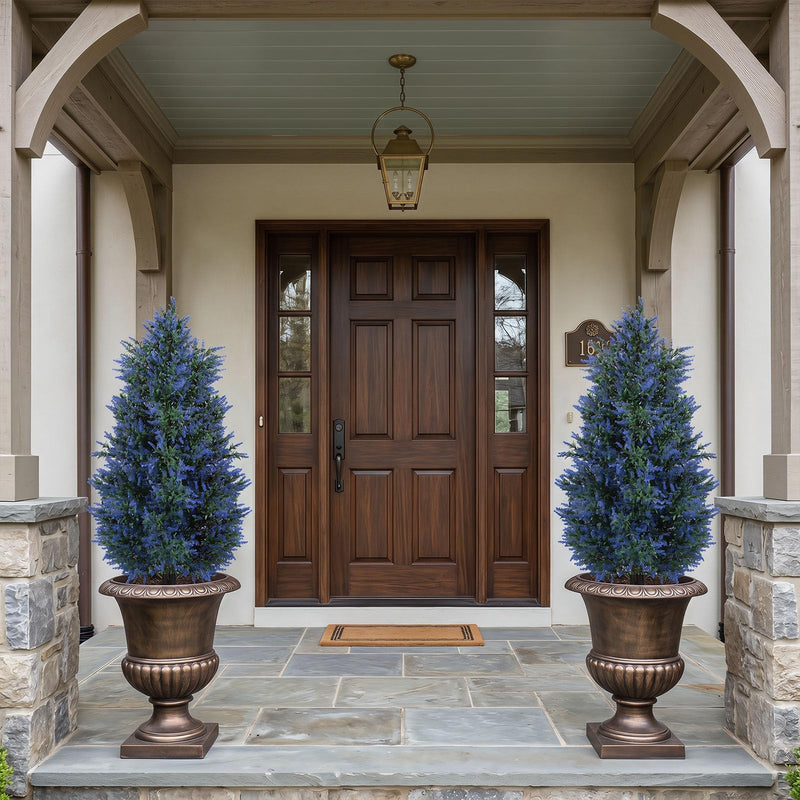 Load image into Gallery viewer, Goplus 2 Pack Artificial Lavender/Cypress Topiary Trees with Ground Spikes