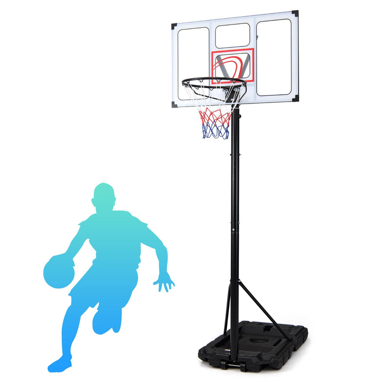 Load image into Gallery viewer, Goplus 4.1-10 FT Adjustable Basketball Hoop Outdoor w/Shatterproof PC Backboard