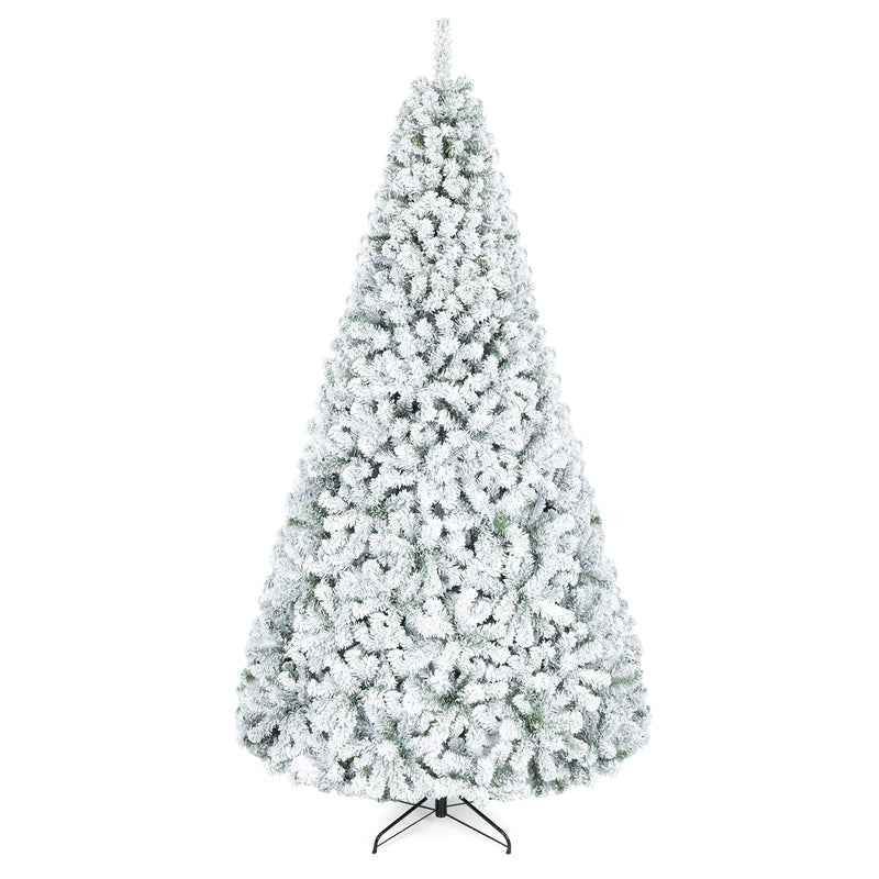 Load image into Gallery viewer, Goplus 6FT/9FT Artificial Christmas Tree Unlit Flocked Xmas Tree with Full Branch Tips & Folding Metal Stand