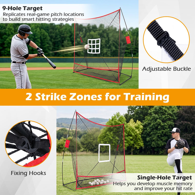 Load image into Gallery viewer, Goplus 7x7.4FT Extra Large Baseball Softball Practice Net w/Ball Collection