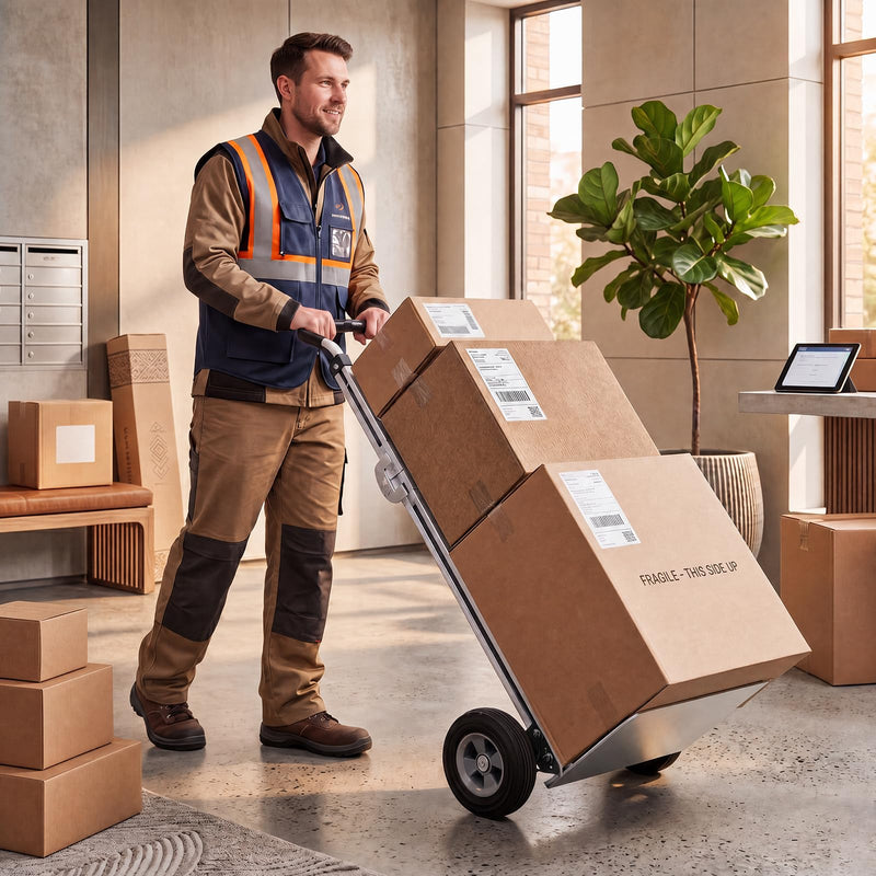 Load image into Gallery viewer, Goplus Heavy-Duty Folding Hand Truck | 600 LBS Aluminum Dolly Cart with Ergonomic Handle & 2 Rubber Wheels