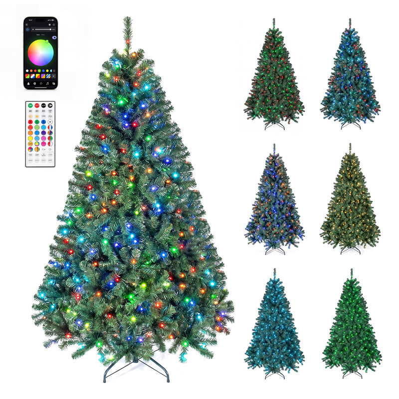 Load image into Gallery viewer, Goplus 6 ft Smart Pre-Lit Christmas Tree with Remote & APP Home Office Decoration