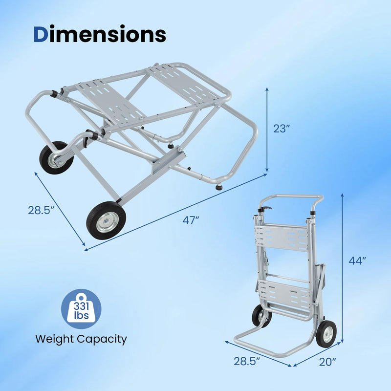 Load image into Gallery viewer, Goplus Portable Table Saw Stand | Rolling Foldable Heavy Duty Metal Base with 8-Inch Rubber Wheels