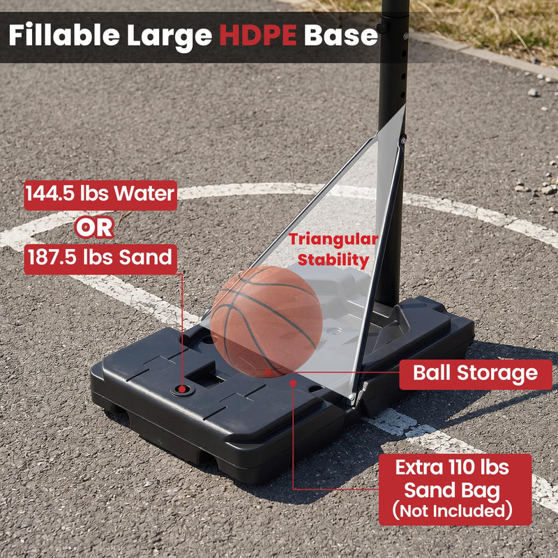 Load image into Gallery viewer, Goplus 10FT Basketball Hoop w/ 44'' Shatterproof PC Backboard for Adults