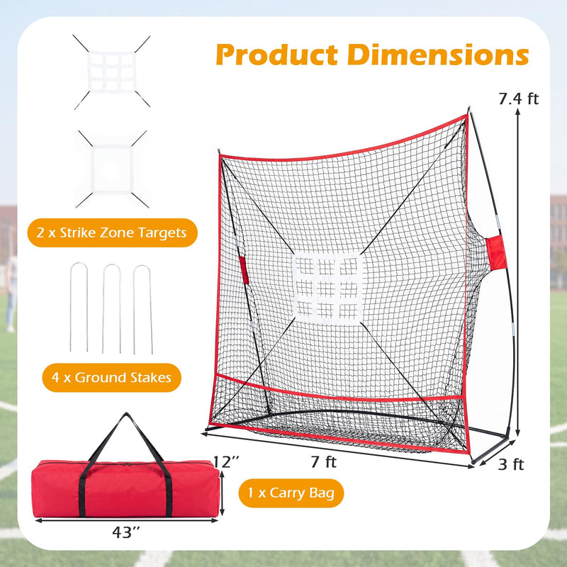 Load image into Gallery viewer, Goplus 7x7.4FT Extra Large Baseball Softball Practice Net w/Ball Collection