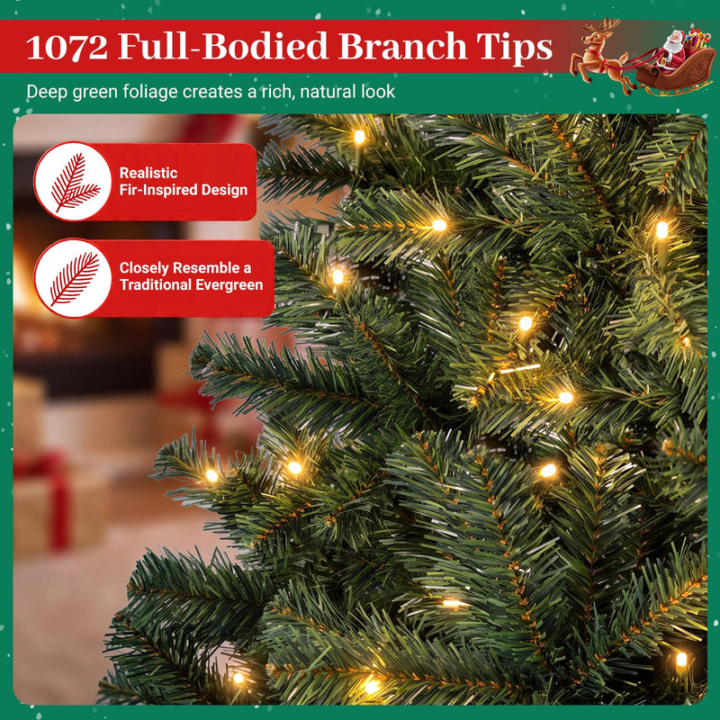 Load image into Gallery viewer, Goplus 6 ft Smart Pre-Lit Christmas Tree with Remote & APP Home Office Decoration