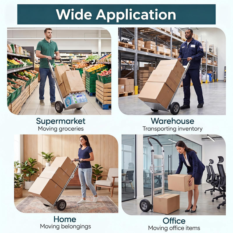 Load image into Gallery viewer, Goplus Heavy-Duty Folding Hand Truck | 600 LBS Aluminum Dolly Cart with Ergonomic Handle & 2 Rubber Wheels
