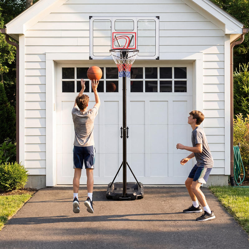 Load image into Gallery viewer, Goplus 4.1-10 FT Adjustable Basketball Hoop Outdoor w/Shatterproof PC Backboard