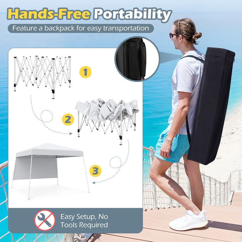 Load image into Gallery viewer, Goplus 8 X 8 FT Pop up Canopy Tent with 1 Sidewall