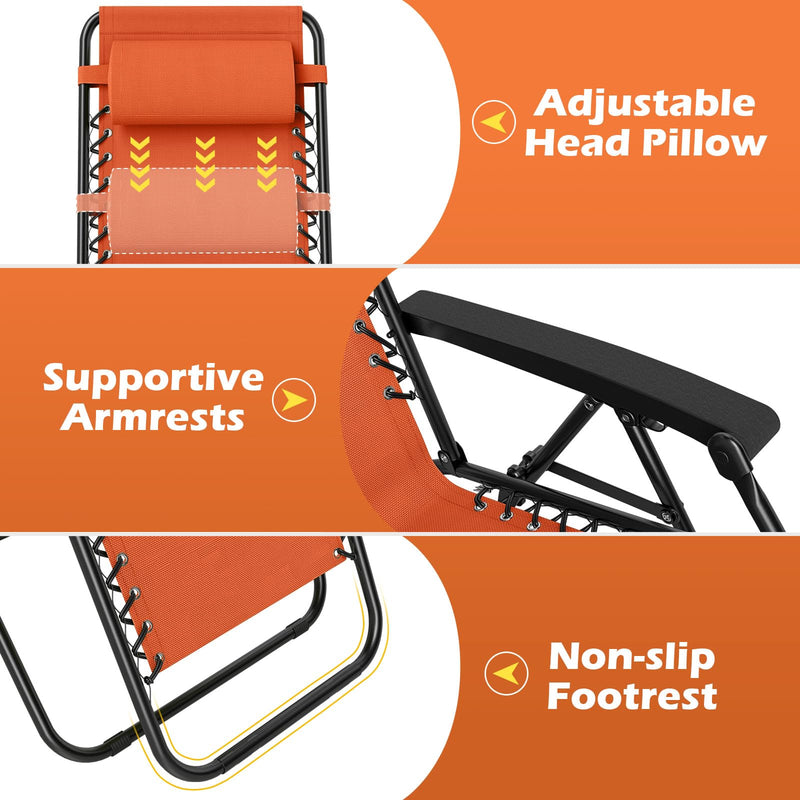 Load image into Gallery viewer, Goplus Zero Gravity Chair with Adjustable Backrest & Pillow, Cup Holder Tray