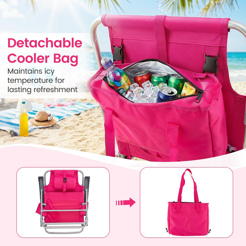 Load image into Gallery viewer, Goplus 2 Pack Beach Chair for Adults | Lightweight Folding Beach Chair with 7-Position Backrest