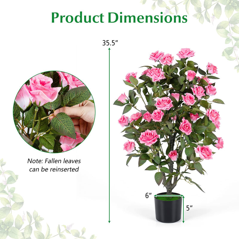Load image into Gallery viewer, Goplus 35.5" Artificial Rose Tree with 32 Blooming Flowers | Free Maintenance