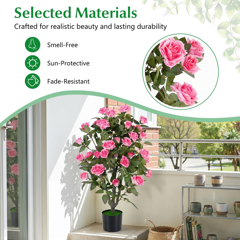 Load image into Gallery viewer, Goplus 35.5" Artificial Rose Tree with 32 Blooming Flowers | Free Maintenance
