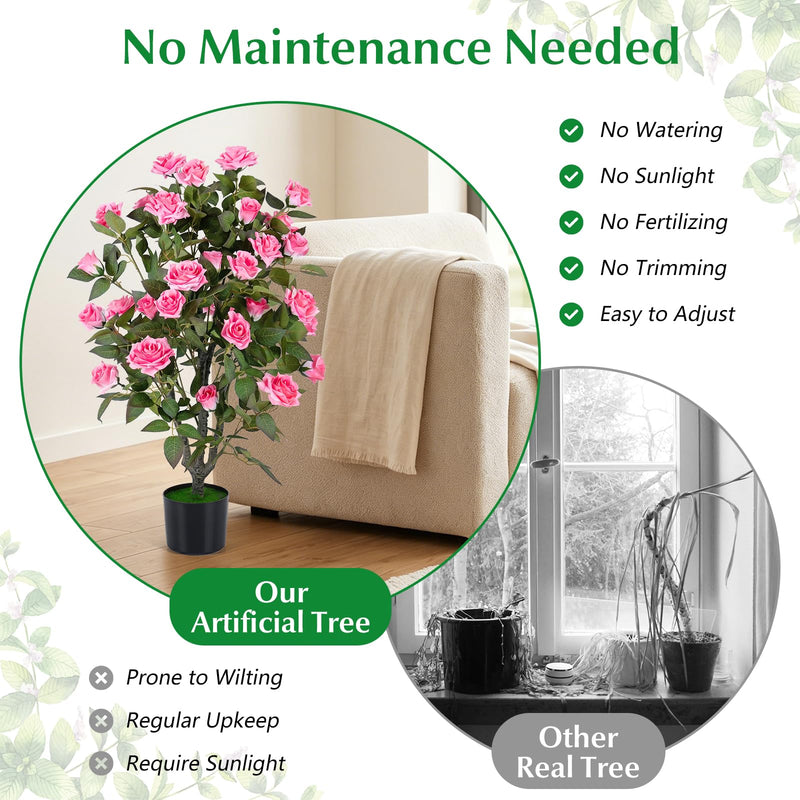Load image into Gallery viewer, Goplus 35.5" Artificial Rose Tree with 32 Blooming Flowers | Free Maintenance