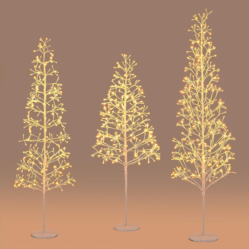 Load image into Gallery viewer, Goplus LED Birch Tree, 5/6/7 FT Pre-lit Twig Tree with Warm White Light LED Lights, Weighted Base