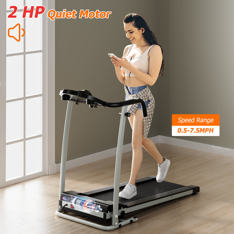 Load image into Gallery viewer, Folding Treadmill, Electric Running Machine with LED Display and Mobile Phone Holder