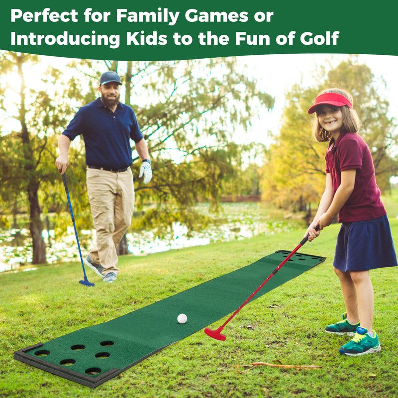 Load image into Gallery viewer, Goplus Portable Golf Putting Mat with 2 Adjustable Putters