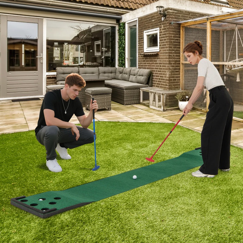 Load image into Gallery viewer, Goplus Portable Golf Putting Mat with 2 Adjustable Putters