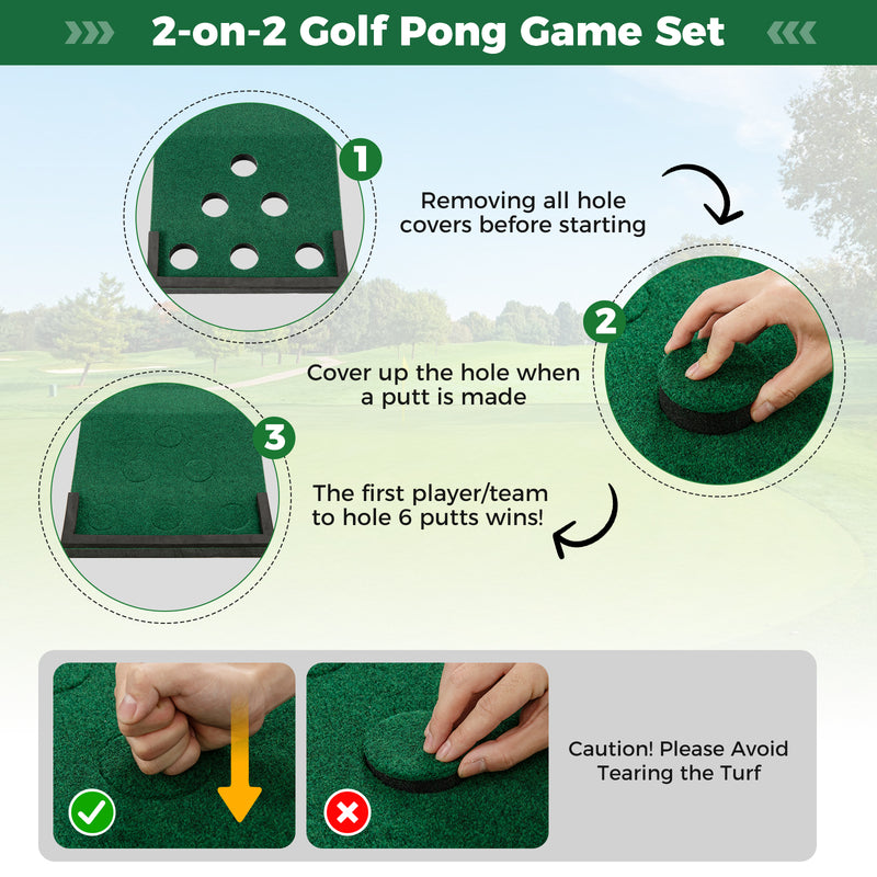 Load image into Gallery viewer, Goplus Portable Golf Putting Mat with 2 Adjustable Putters