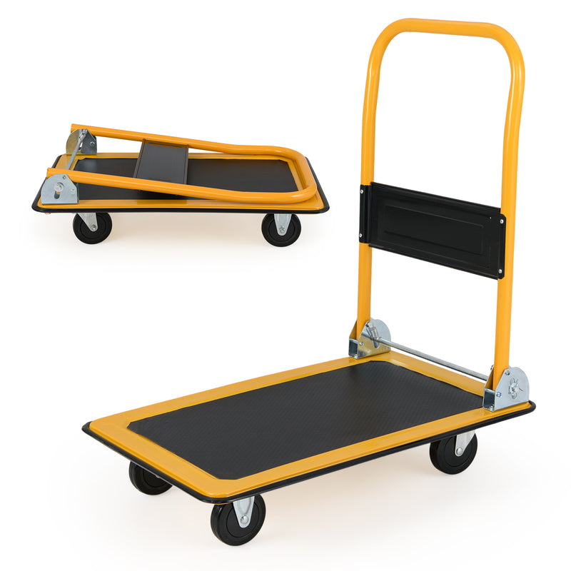 Load image into Gallery viewer, Goplus Folding Platform Cart 330LBS Rolling Flatbed Cart