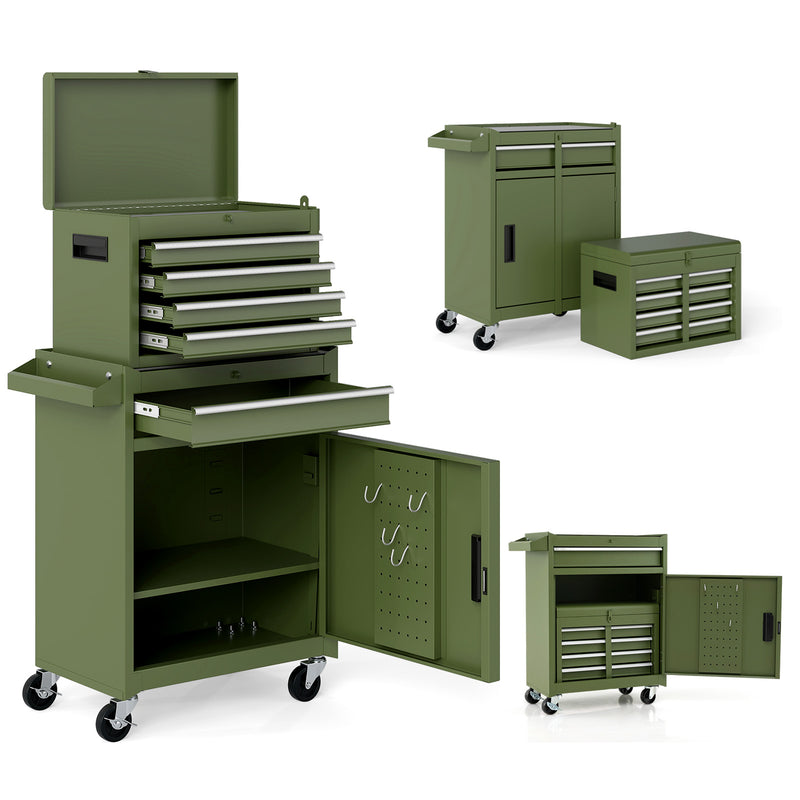 Load image into Gallery viewer, Goplus Tool Chest, 5-Drawer Rolling Tool Storage Cabinet with Detachable Top Tool Box